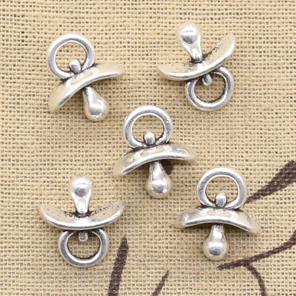 15pcs Charms Baby Pacifier Binky Teether 16x14x8mm Antique Silver Color Pendants Making DIY Handmade TibetanJewelry