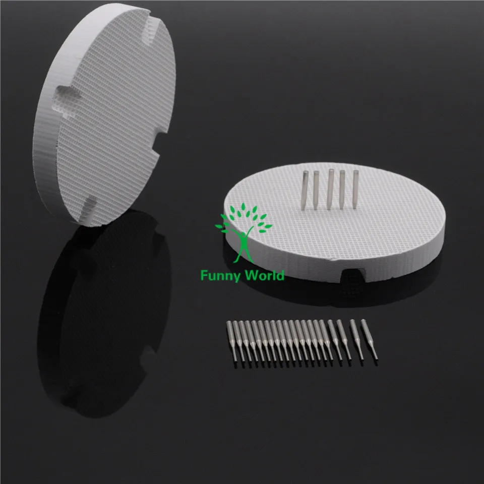 NEW 2Pcs Dental Dentist Honeycomb Firing Trays and 20Pcs Metal Pins