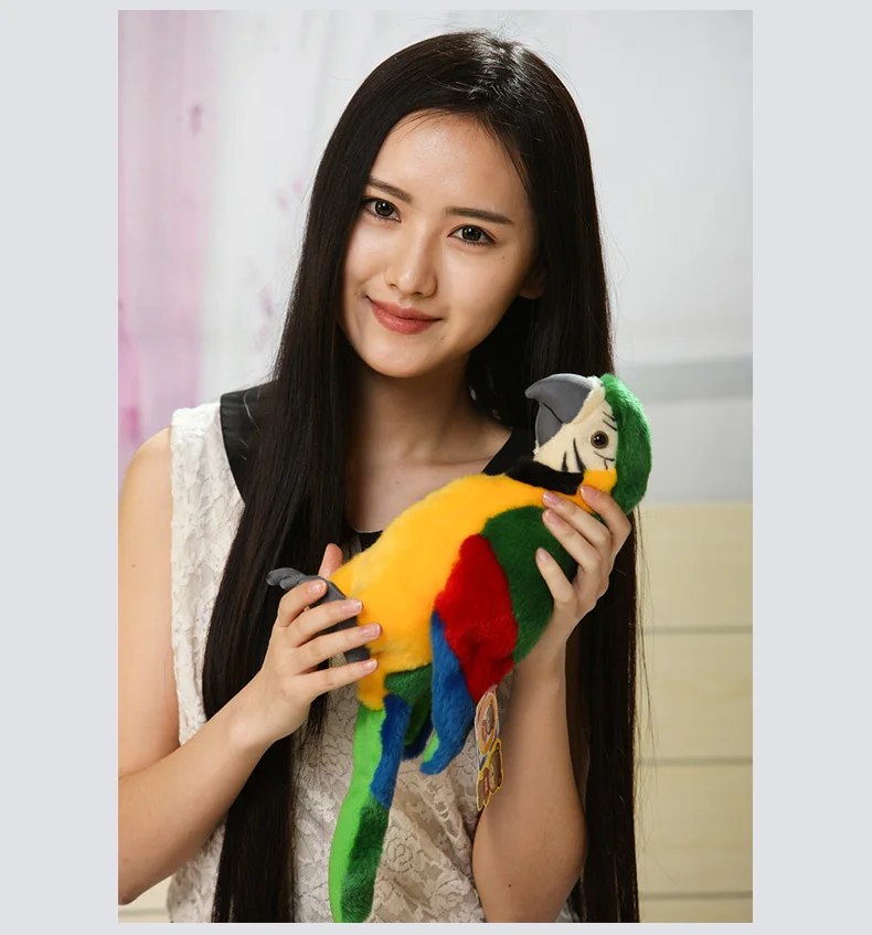 

about 27cm lovely coloured green parrot plush toy simulation parrot bird soft doll birthday gift s0013