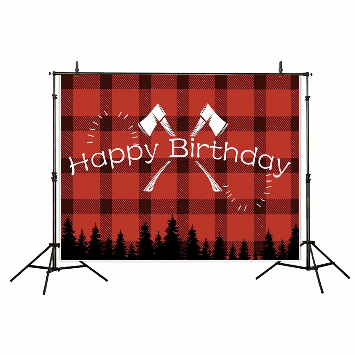 Allenjoy photo background forest axe red lattice birthday backdrop camera fotografica profissional background photography