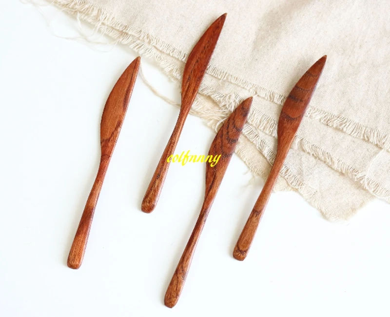 

100pcs/lot 16*1.5cm Wooden Cutlery Butter Knife wood Cheese Dessert Jam Spreader Breakfast knife Tool Utensil