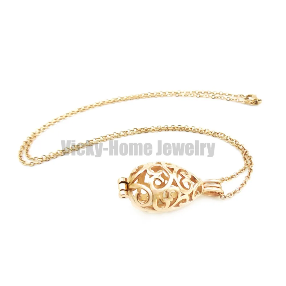 Chains as Gift! 31mm*11mm*12mm Heart Steel Oval Essential Oils Cage Diffuser Perfume Aroma Locket 316L Stainless Steel