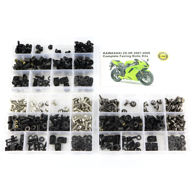 

Motorcycle Accessories Fairing Bolts Kits Fit Fit For Kawasaki ZX 6R ZX-6R ZX-6RR ZX 6RR 2007-2008 Nuts Fastener Clips Steel