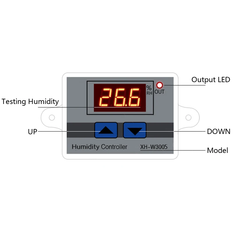 Digital Humidity Controller 220V 12V 24V Hygrometer Humidity Control Switch 0~99%RH Hygrostat with Humidity sensor
