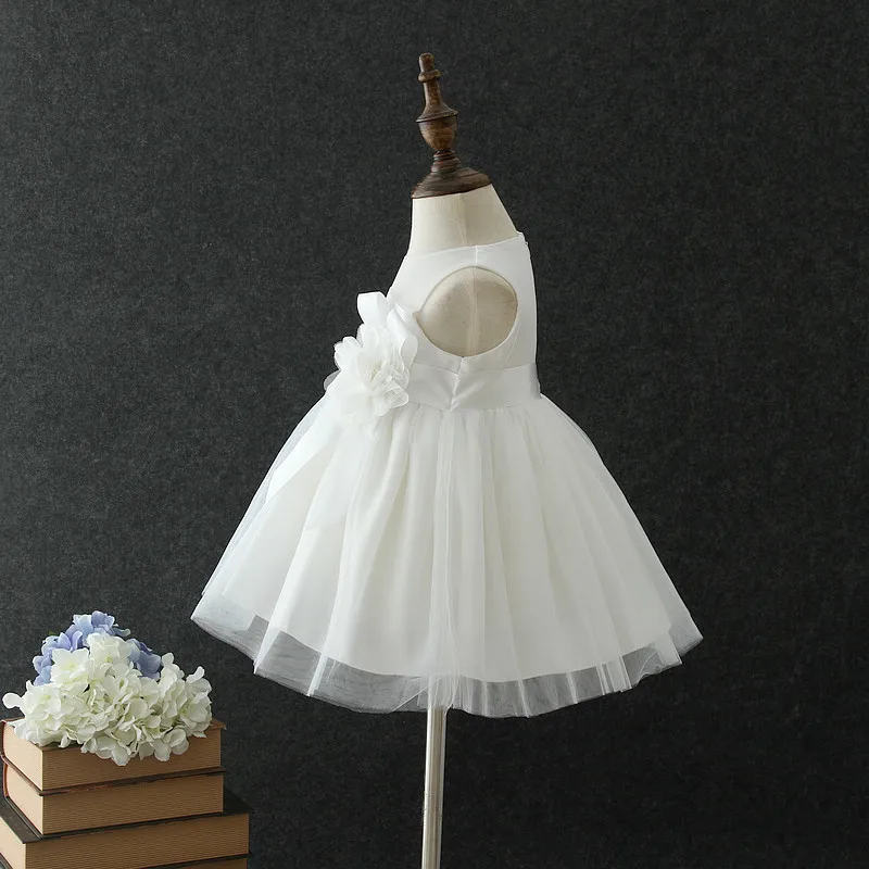 White Baby Dress For 1 Year Old Birthday Flower Girl Weddings Toddler Vestido Baby Clothes for 1 2 3 4 5 6 Year Old RBF184029