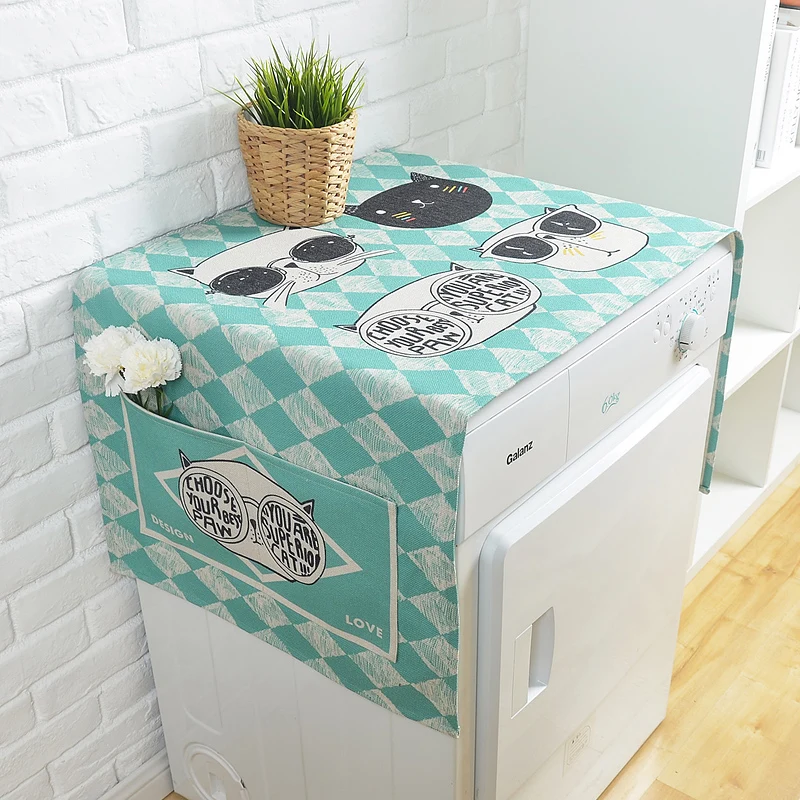 Drum washing machine cover cloth Refrigerator  Dust cover cloth Bedside table dust cover cloth Cotton linen cloth cover towel