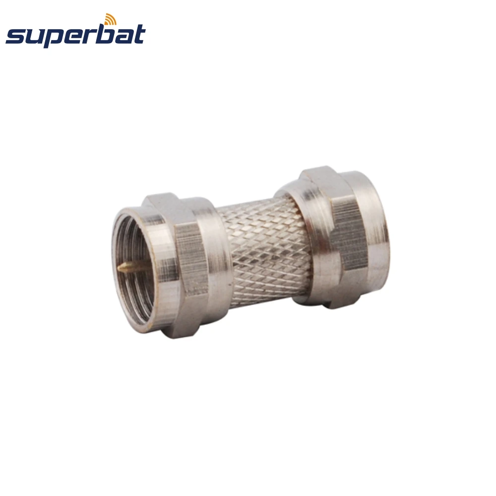 Adaptador Superbat F, enchufe F a macho, conectores Coaxial RF rectos y adaptadores