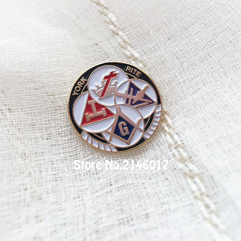 

50pcs Custom Masonic Enamel Brooches and Pins Free Masons Knights Templar YORK RITE Freemason Lapel Pin Badges Metal Masonry