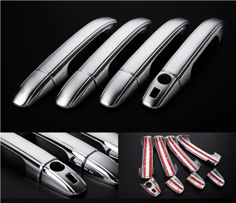 DEE ABS Accessories Chrome Side 4 Door Handles Bowls Covers Frame Trim Strip for Mercedes Benz Vito 2016 Stickers