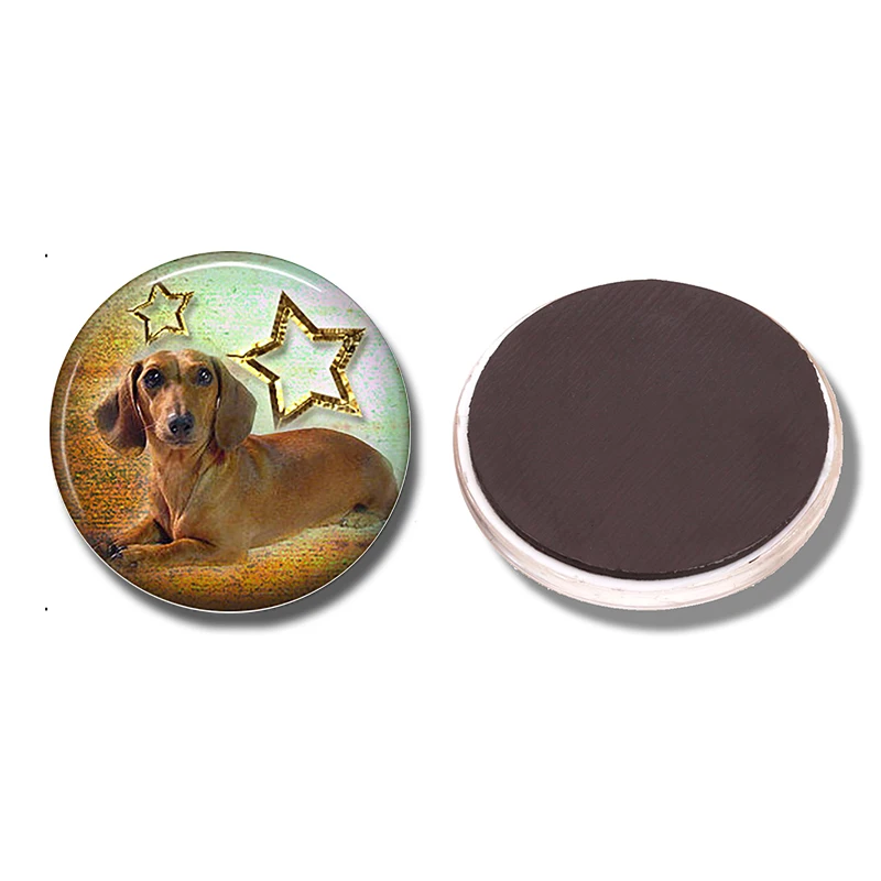 Dachshund 30 MM Fridge Magnet Lovely Puppy Glass Cabochon Magnetic Refrigerator Stickers Note Holder Home Decor Dog Owners Gift