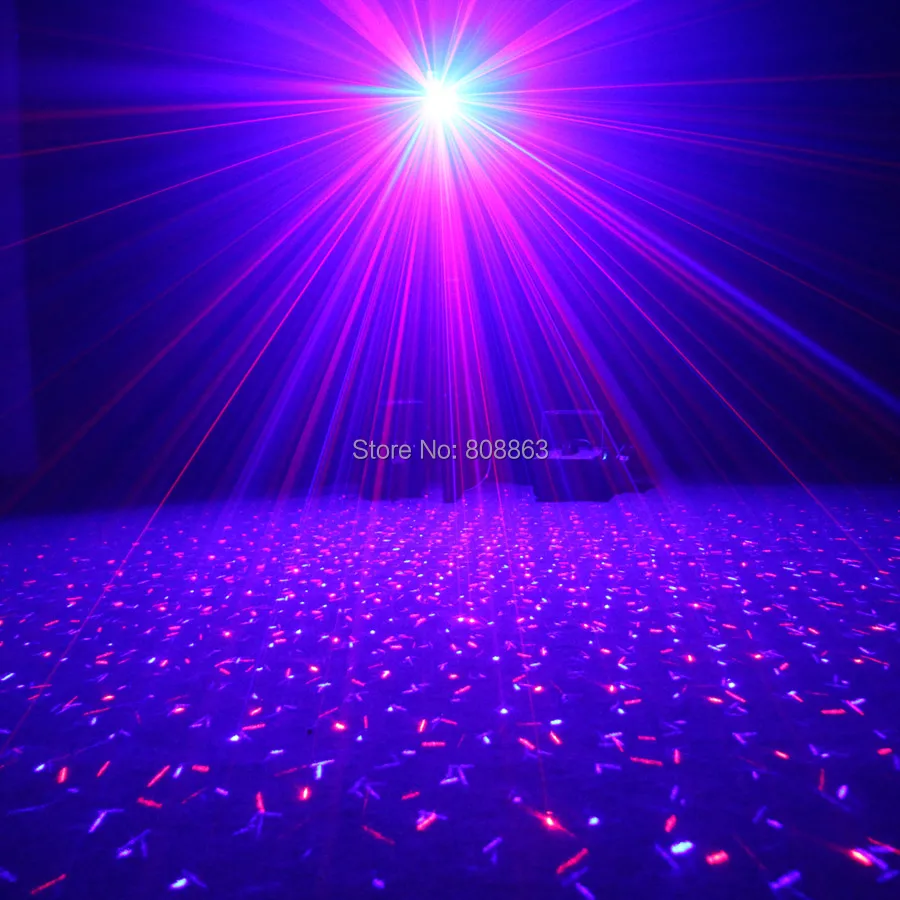 ESHINY Remote MINI R&B Laser Full Stars Pattern Projector Blue Led Bar DJ Dance Xmas Disco Family Party Stage Light Show T188D3