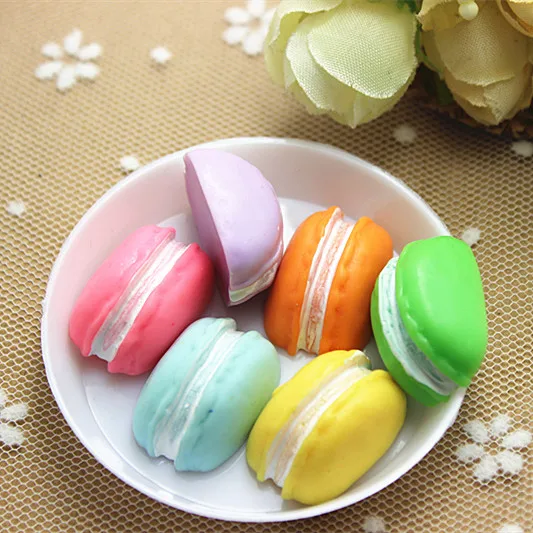 10PCS Mix Colors 3D Resin Artificial Miniature Simulation Food Macarons DIY Embellishment Scrapbooking Decoration,23*16*10mm