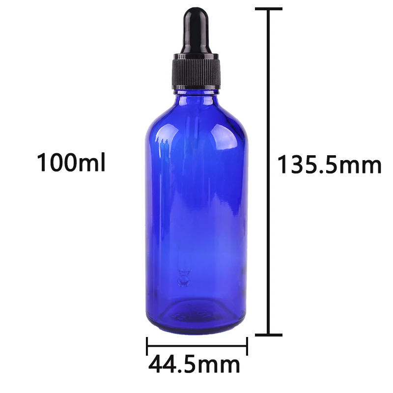 12pcs 100ml Cobalt Blue Glass Dropper Bottles with Pipette for essential oils aromatherapy lab chemicals