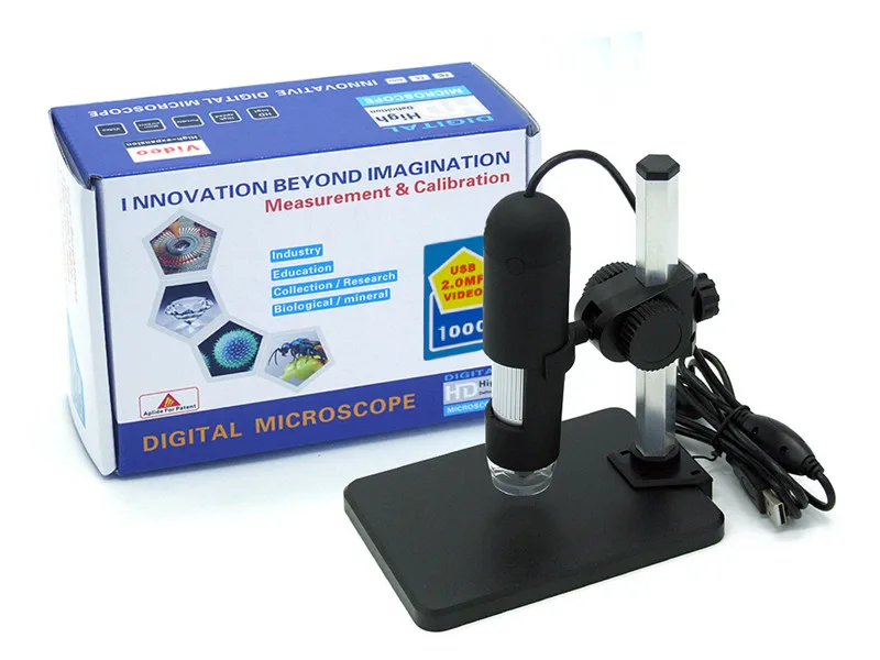 1000X HD 1000 times Digital Magnifying Glass USB Electron Microscope Measurement and Calibration Software with Camera Recording