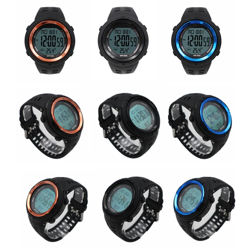 Sports Watch Barometer Altimeter Temperature Weather report Pedometer Calories Distance Counter Chronograph Outdoor Watches 5ATM