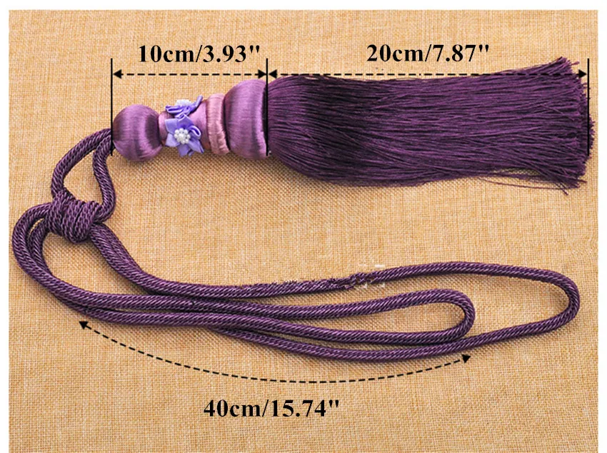 QGVLish 2Pcs Curtain Tassel Fringe Tiebacks Straps Hanging Belt Ball Curtain Accessories Brush Bind Buckle Curtain Holder Decor