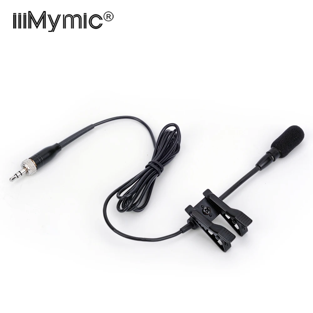 Regola l'angolazione!! Microfono a condensatore Lavalier risvolto doppia Clip in metallo per trasmettitore Wireless Sennheiser jack da 3.5mm