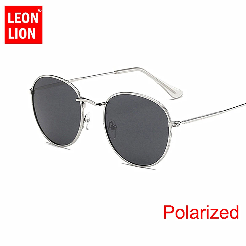 LeonLion-Gafas De Sol polarizadas para hombre y mujer, lentes redondas De diseñador De marca con espejo, 2023, 100%