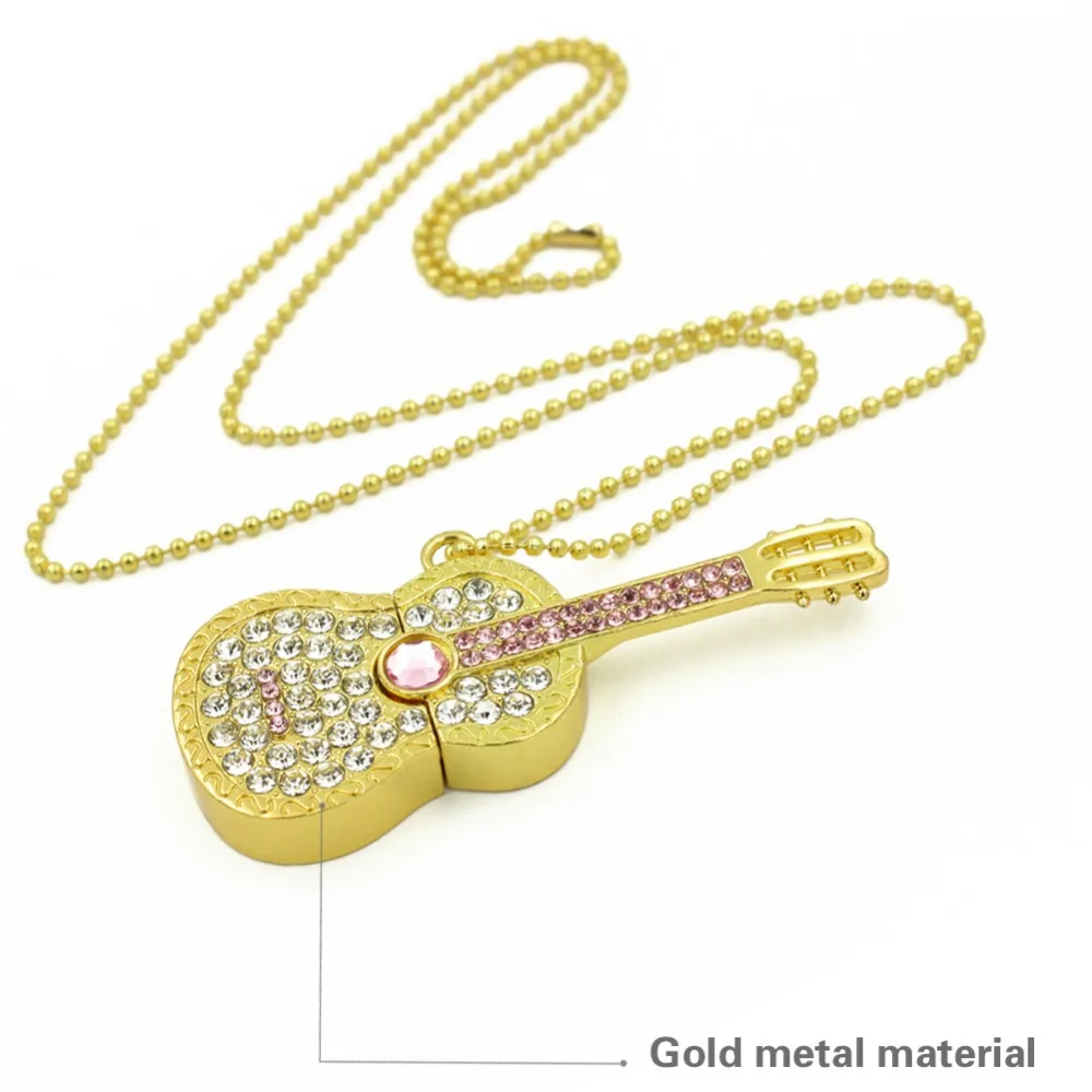 Pendrive Usb Flash Drive U disk Pen drive 32GB 16GB 8GB 4GB Diamond Crystal Necklace Guitar Memory stick flash card Girl Gift