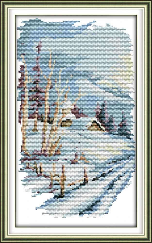 Joy Sunday Long version of the four seasons Cross stitch Embroidery kit Print Canvas Modern Wall Art Painting For Home Decor