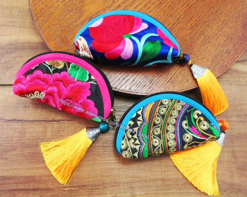 

3 pcs Cosmetic Bag Vintage Hmong Thai Indian Embroidered Fashionable Clutch Purse Boho Hippie Ethnic handed bag SYS-1027