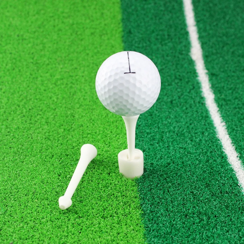 CRESTGOLF Golf Rubber Tees White Plastic Golf Tees Rubber Holder + 2 Tees Golf Practice Tee Golf Accessories