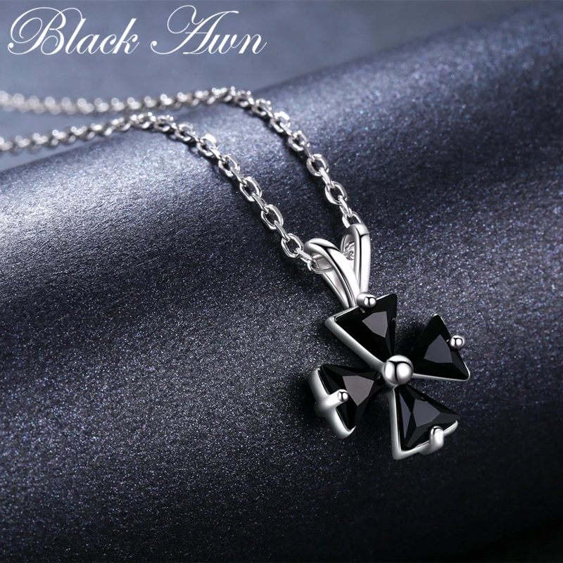 BLACK AWN Four-leaf Clover New Arrivals 925 Sterling Silver Fine Jewelry Trendy Engagement necklaces & pendants for Women K017