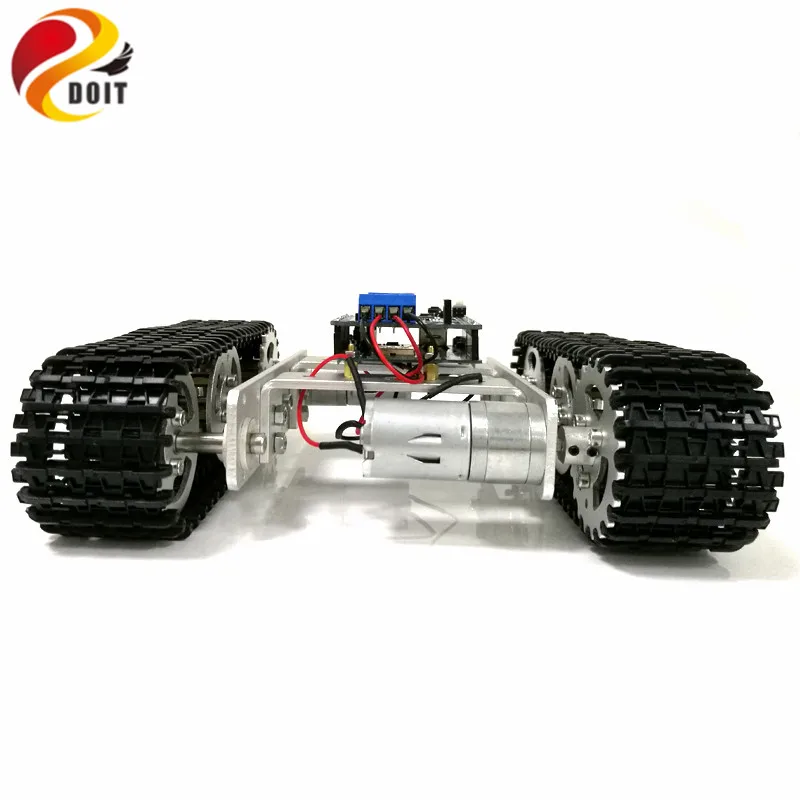 Mini T100 Crawler ถังโลหะหุ่นยนต์แชสซี Arduino Wireless WiFi Controller Kit สําหรับการปรับเปลี่ยน RC ของเล่นโดย APP โทรศัพท์