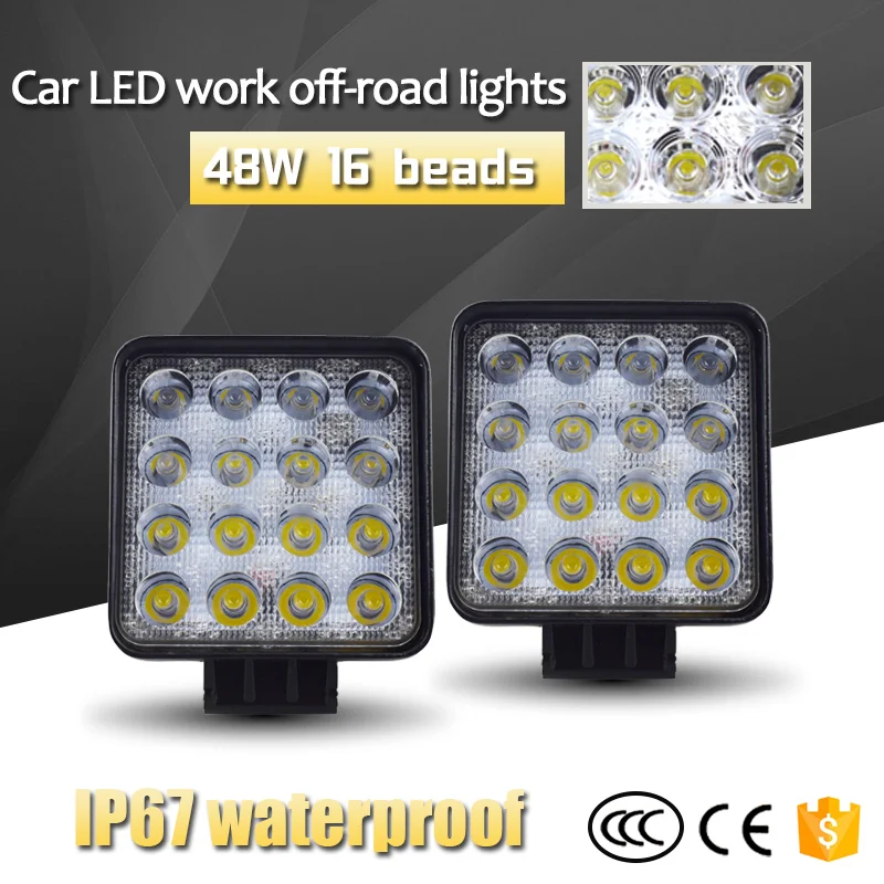 4inch 18W 27W 48W Offroad Car 4WD Truck Tractor Boat Trailer 4x4 SUV ATV 12V Spot Flood LED Light Bar LED Work Light