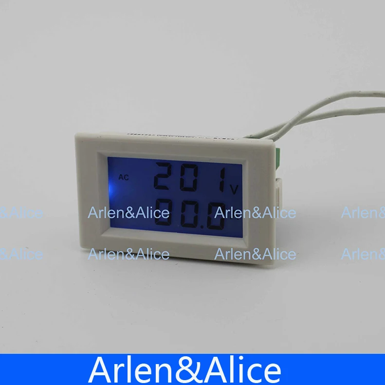 Dual LCD display Voltage and current meter blue backlight panel  voltmeter ammeter range AC 80-300V  0-50.0A D85