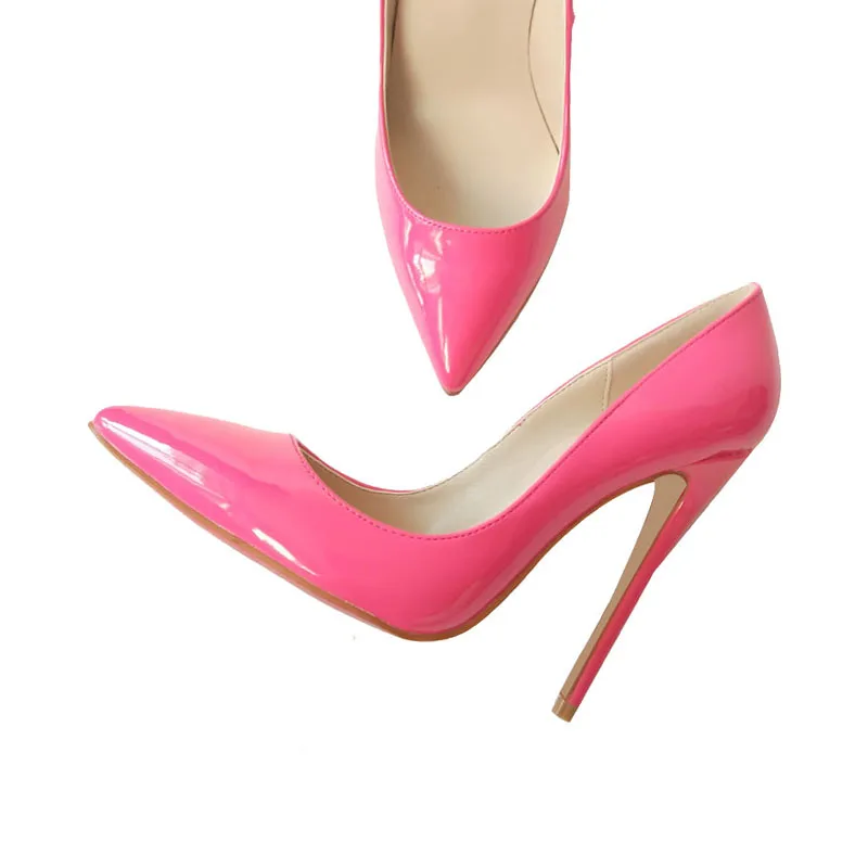 Sexy Women Pumps 8 cm 10 cm 12 cm Stilettos Women Shoes High Heel Wedding Party Shoes Patent Leather Rose Pink QP001 ROVICIYA image 3