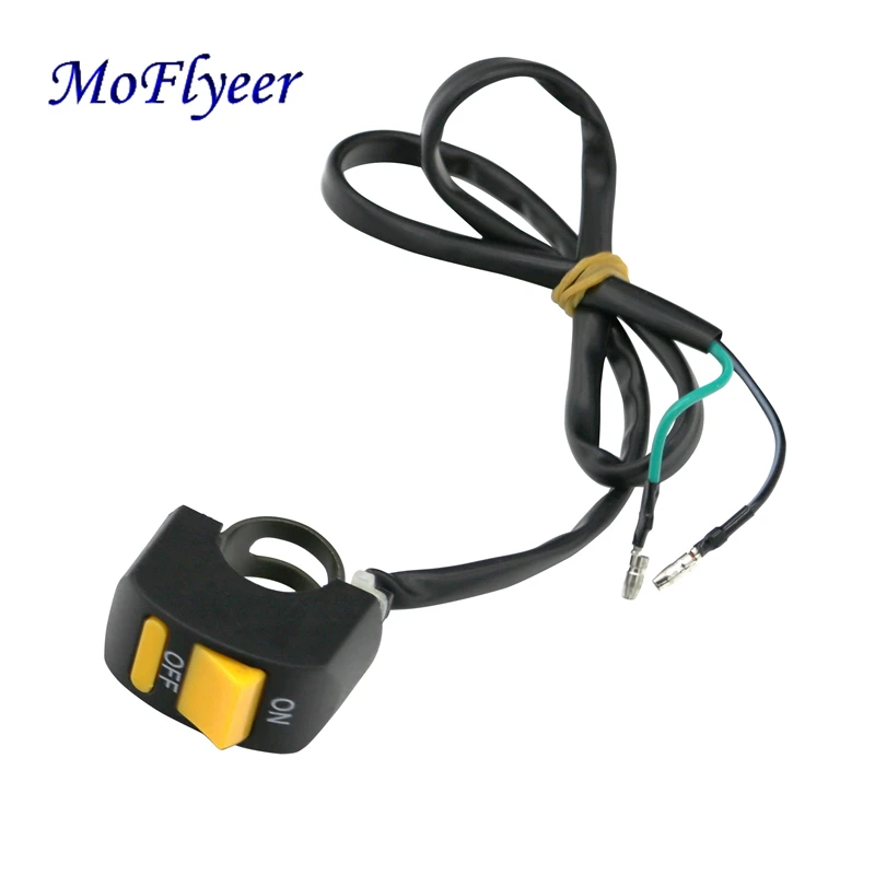 MoFlyeer Motorcycle Switches Bullet Connector Handlebar Switches ON/OFF Button Connector Push Button Switch Motorbike Accessorie