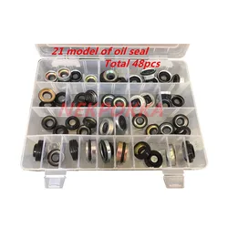 48Pieces automobile air conditioning compressor oil seal set for FS10 7SUB16 MAS90/105 A32 DKS32C 10PA15C/17C HCC V5 shaft seal