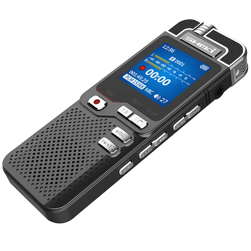 Shmci D60 Professional 1536Kbps Digital Voice-Activated Audio Recorder Mini Dictaphone Denoise Variable Speed Play MP3 Player