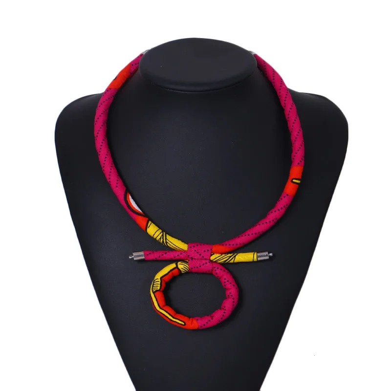 

NEW African Print Necklace Ankara Print Necklace African Ethnic Handmade Jewellery African Fabric Jewellery For Women WYB350