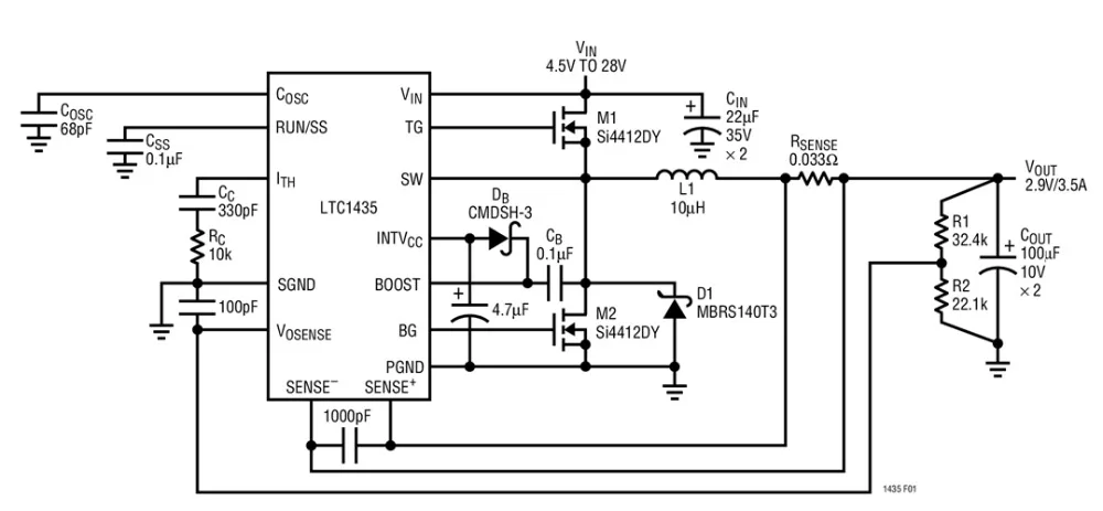 LTC1435CG LTC1435IG LTC1435 - High Efficiency Low Noise Synchronous Step-Down Switching Regulator