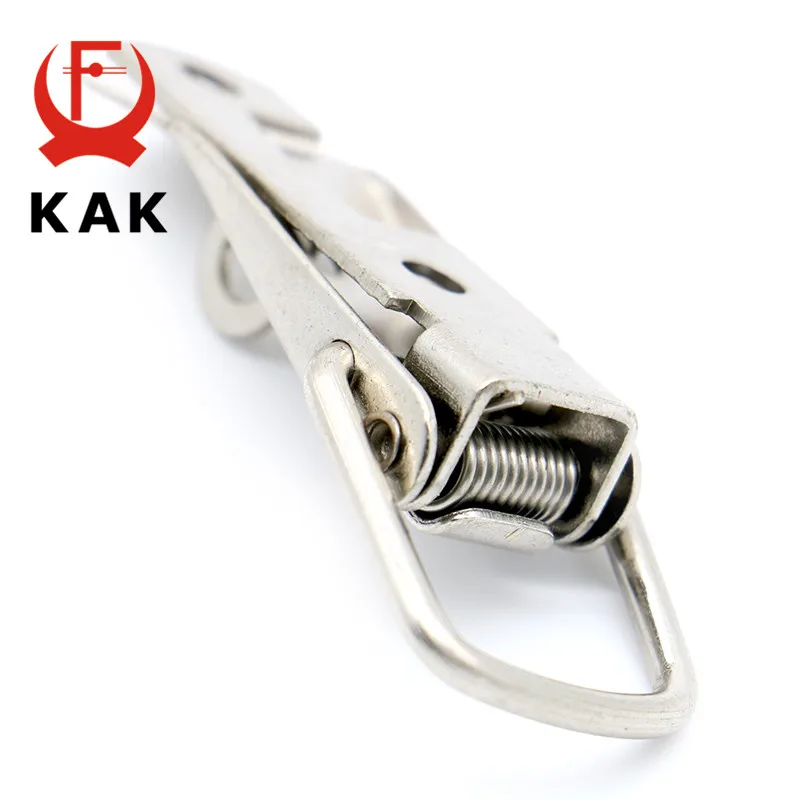 4PC KAK-J106 Cabinet Box Locks Spring Loaded Latch Catch Toggle 27*63 Iron Hasps For Sliding Door Window Furniture Hardware