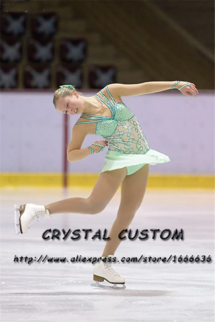 Crystal Custom Figure Skating Dresses For Girls Graceful New Brand Ice Skating Dresses For Competition DR4345