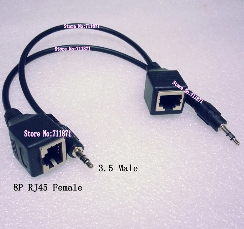 RJ45 3.5 Audio extension cord Use Network line Audio extension 3.5 Male Rj45 Female extender 3.5 Rj45 Male Female lengthen cable