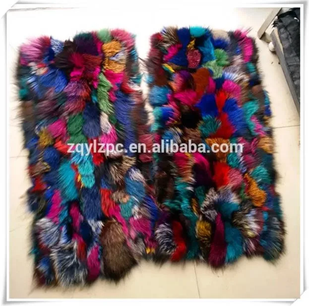 ALICEFUR High quality wholesale customized design Real genuine colorful fox fur plate