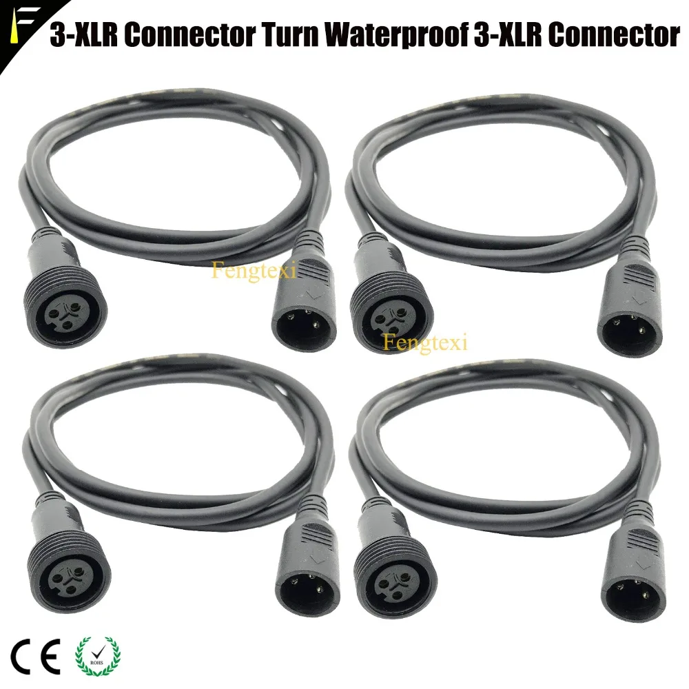 4pc*Lot Dj Club Stage Light 3XLR DMX512 Cable Connector Turn To Waterproof 3-XLR DMX512 Connector IP65 Cable Freeshipping