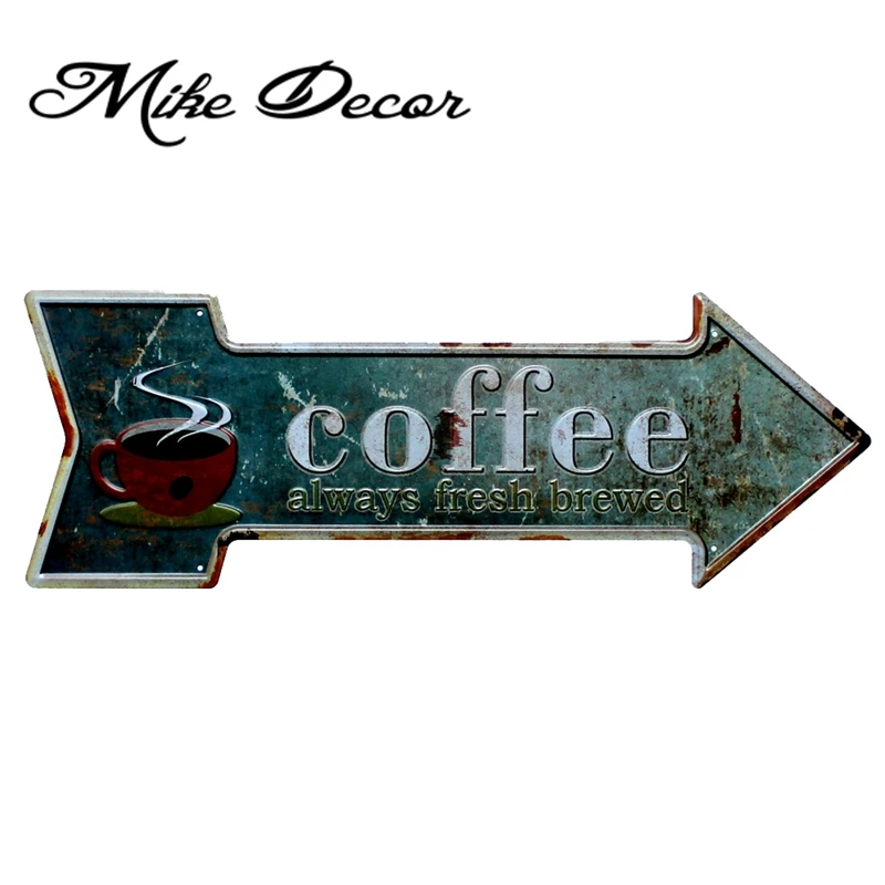 [ Mike86 ]  Retro Fresh Coffee  Irregular Painting Antique Gift Craft Wall Plaque Cafe Dorm decor YC-642 Mix order