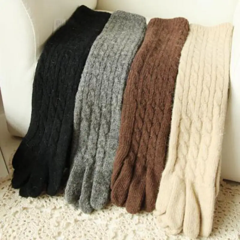 Inverno feminino elegante woolen luvas longas braço mais quente manto dedo luvas longas estendidas luvas de alta qualidade novo