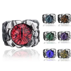 Men's Women's The devil's eye Retro Stainless Steel Biker Ring Jewelry Gift Halloween Party Props Size 8-13