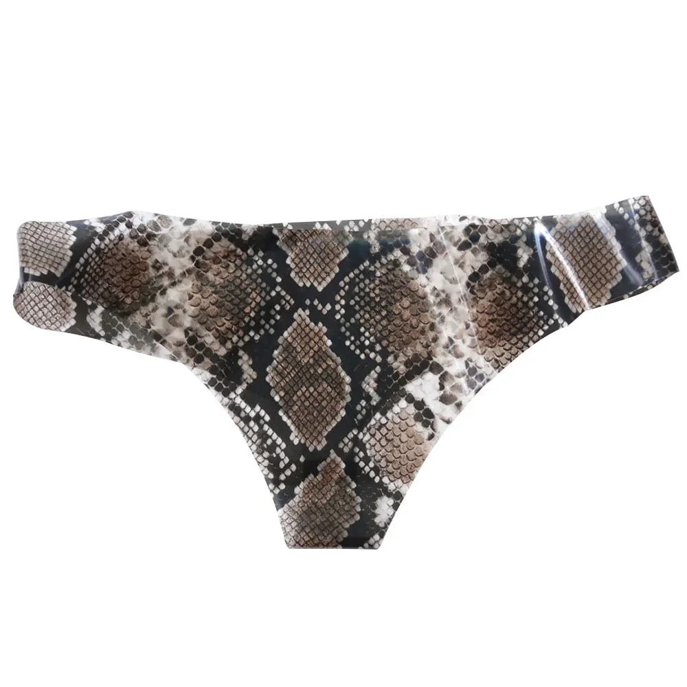 Plus Size Latex Snake Camo Low-Rise G-string Seamless Micro Thong T-Back G string Erotic Lingerie Thongs Gay Wear Stage