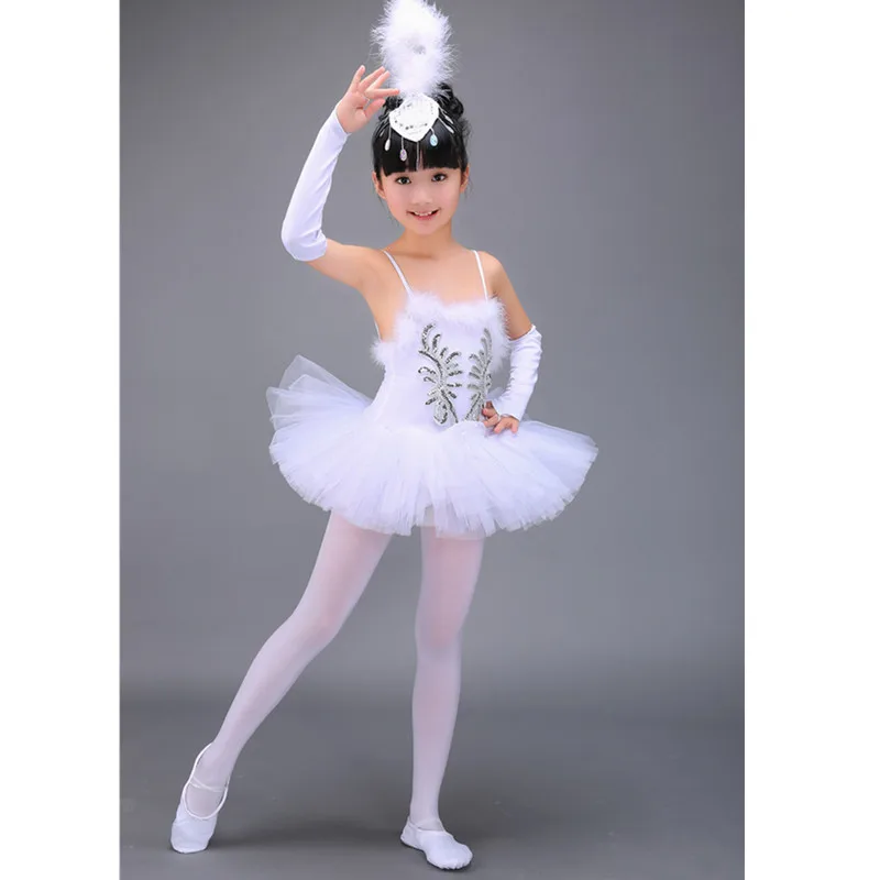 เด็กProfessionalสีขาวSwan Lakeบัลเล่ต์Tutuเครื่องแต่งกายหญิงBallerinaชุดเด็กชุดบัลเล่ต์Dancewearชุดเต้นรำสำหรับสาว