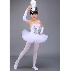 Çocuk profesyonel beyaz kuğu gölü bale Tutu kostüm kızlar balerin elbise çocuklar bale elbise Dancewear dans elbise kız