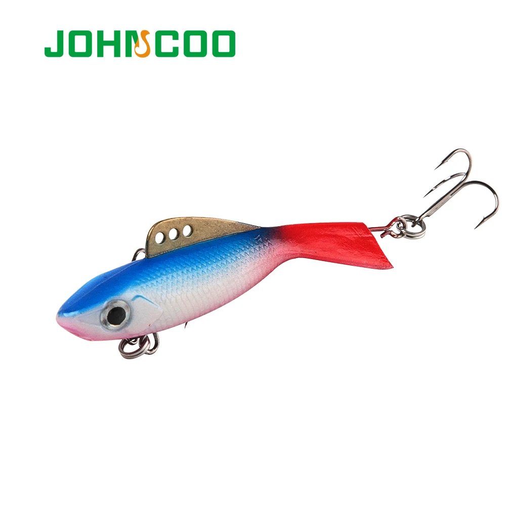 JOHNCOO Winter Ice Fishing 12g 18g 28.5g Sinking Vibration Fishing Lure Hard Plastic Artificial VIB  Lead Jigging Pike Bait