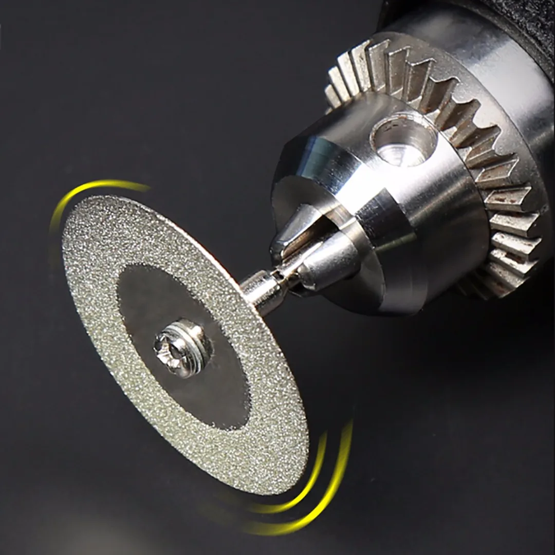 10pcs/set 30mm Mini Diamond Cutting Off Wheel Discs + Shank for Rotary Tool