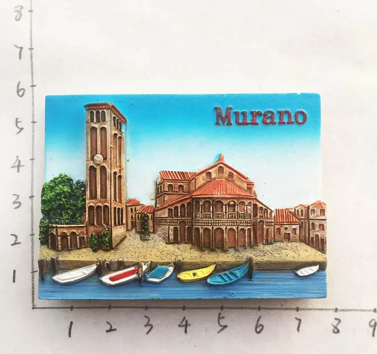 

Italy crystal glass island Murano tourist souvenir landmark building magnetic stickers